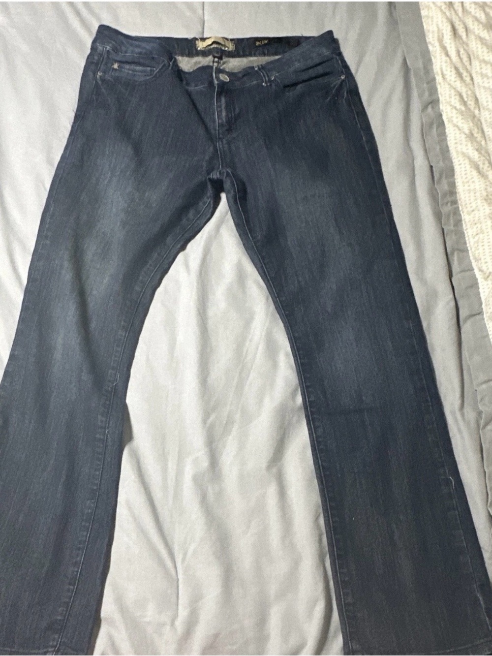 Kardashian Kollection Womens Bootcut Jeans in Dark Blue